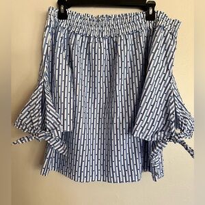 Scotch & Soda Off the shoulder oversized top striped